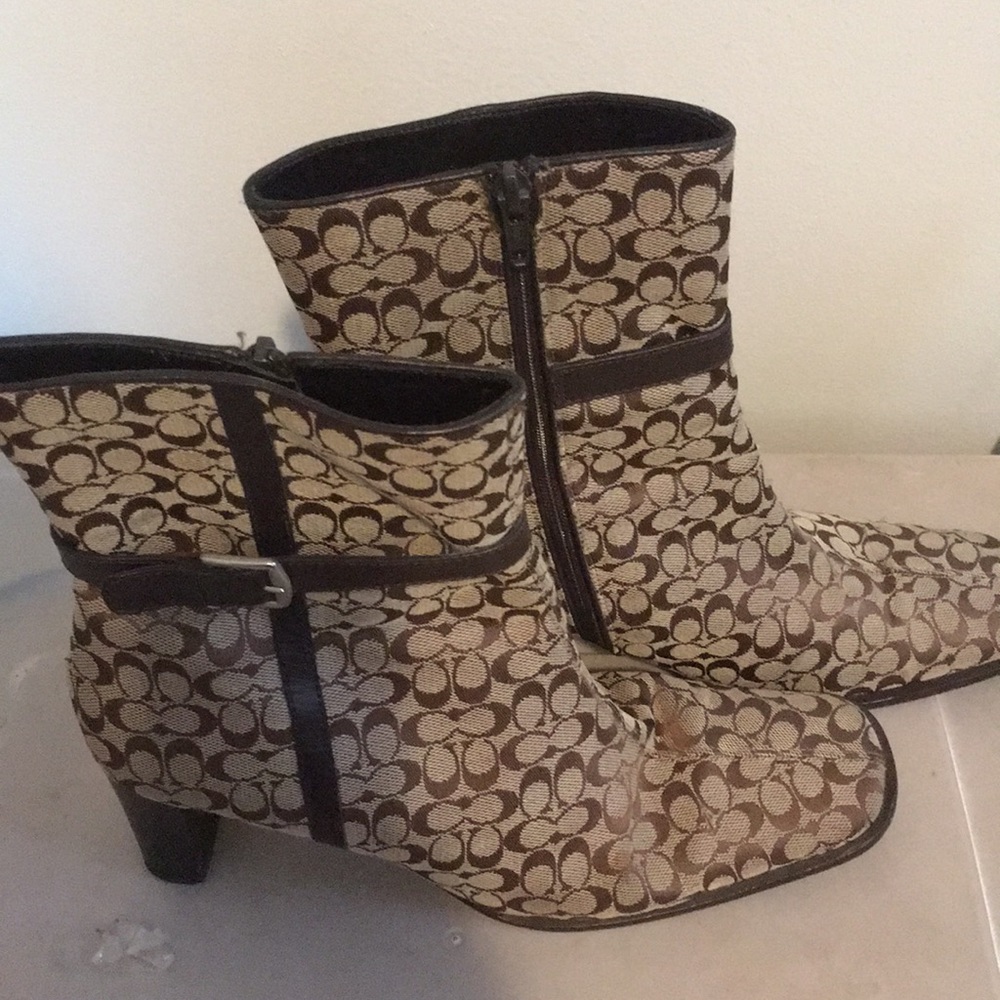 COACH MONOGRAM ANKLE BOOTS